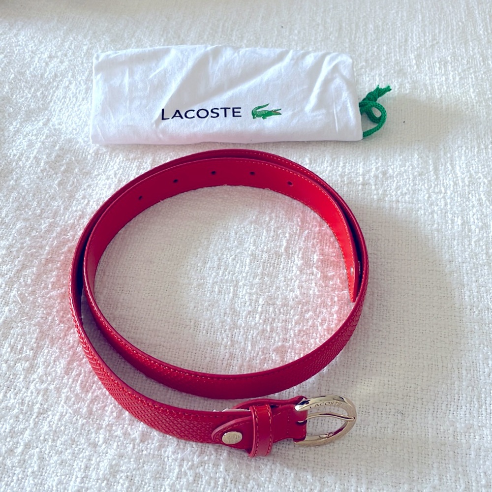 Lacoste Dark Orange Leather Belt